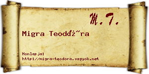 Migra Teodóra névjegykártya